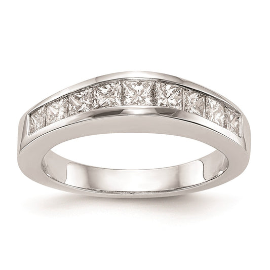 Exclusive 14K White Gold Princess Cut Wedding Band - Stylish Channel Set Design