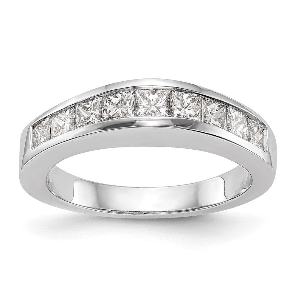 Buy Stylish 14K White Gold Wedding Band with 1 Carat Princess Cut Diamonds