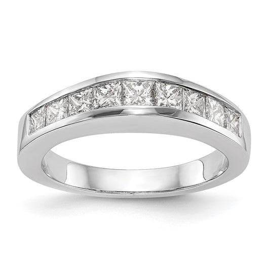 Buy Stylish 14K White Gold Wedding Band with 1 Carat Princess Cut Diamonds
