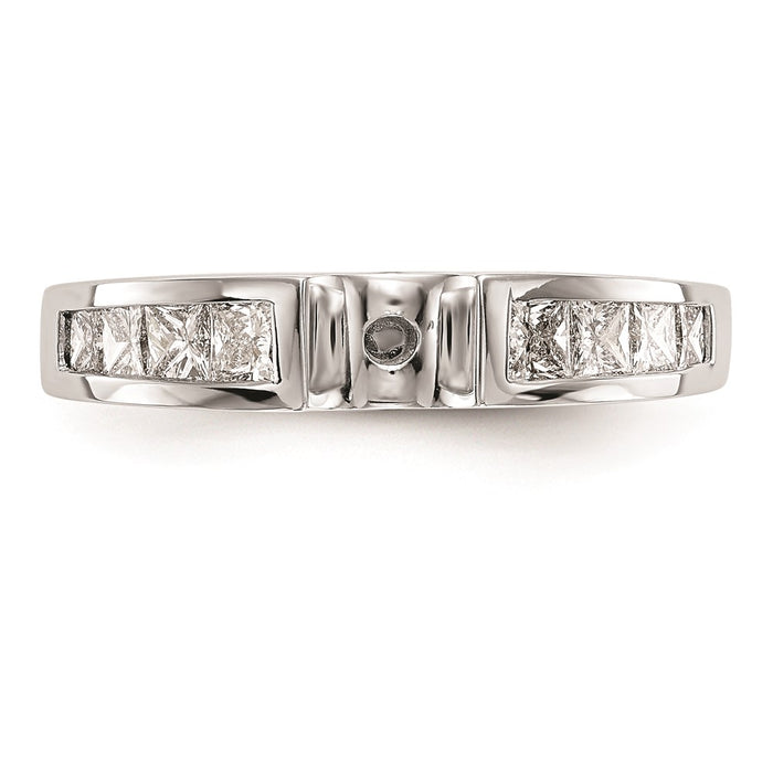 Buy 14K White Gold Channel-Set Peg Engagement Ring Mounting - Stylish Design-4
