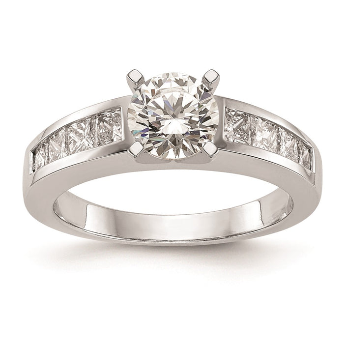 Buy 14K White Gold Channel-Set Peg Engagement Ring Mounting - Stylish Design-1