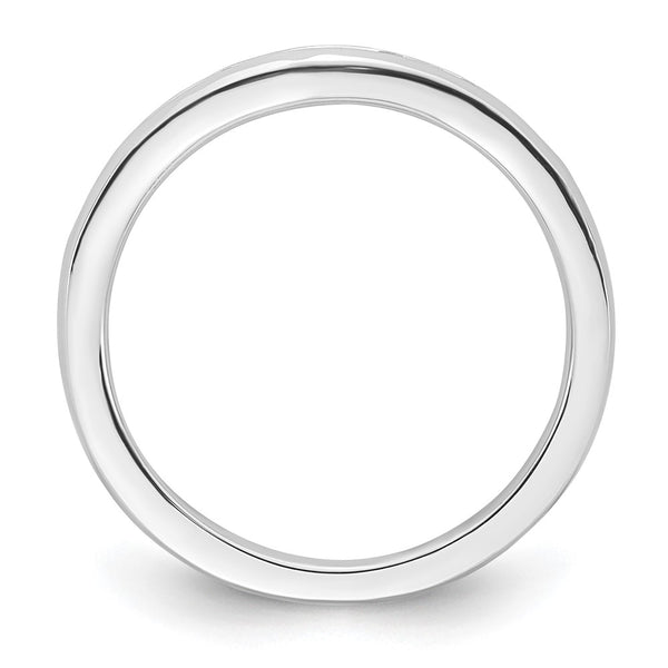 14K White Gold Wedding Band with 1/5 Carat Diamonds - Style GR1-1022681