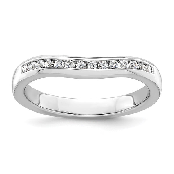 14K White Gold Wedding Band with 1/5 Carat Diamonds - Style GR1-1022681