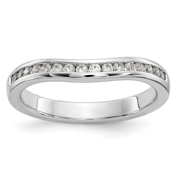 14K White Gold Wedding Band with 1/3 Carat Diamonds - Style GR1-1035601
