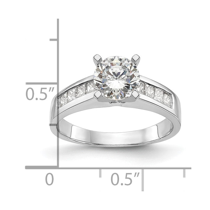 Buy 14K White Gold Channel-Set Princess Cut Engagement Ring Mounting - Affordable Quality-8