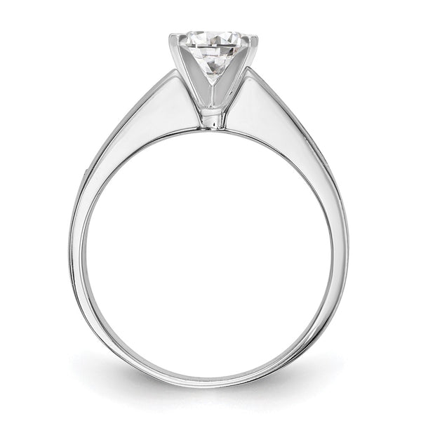 14K White Gold Channel-Set Semi-Mount Engagement Ring, 3/8 Carat Diamonds