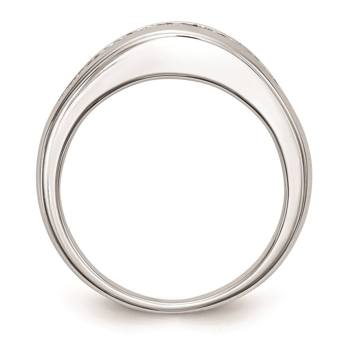 Buy Stylish 14K White Gold Princess Cut Channel Set Wedding Band - Value!-2