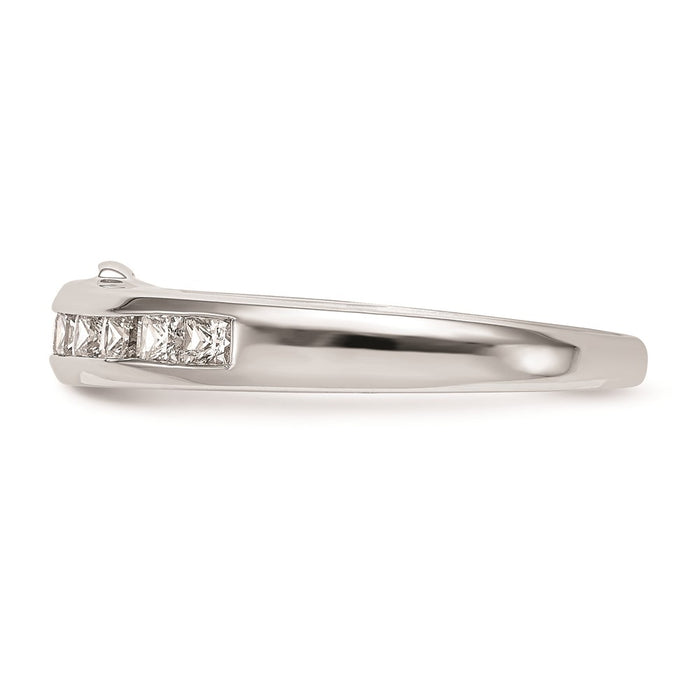Buy Stylish 14K White Gold Princess Cut Channel Set Wedding Band - Value!-3
