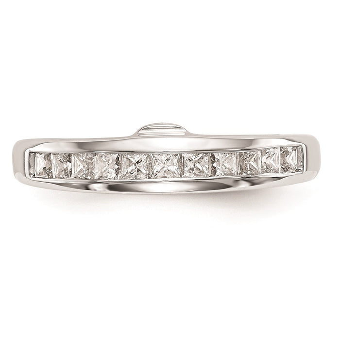 Buy Stylish 14K White Gold Princess Cut Channel Set Wedding Band - Value!-4