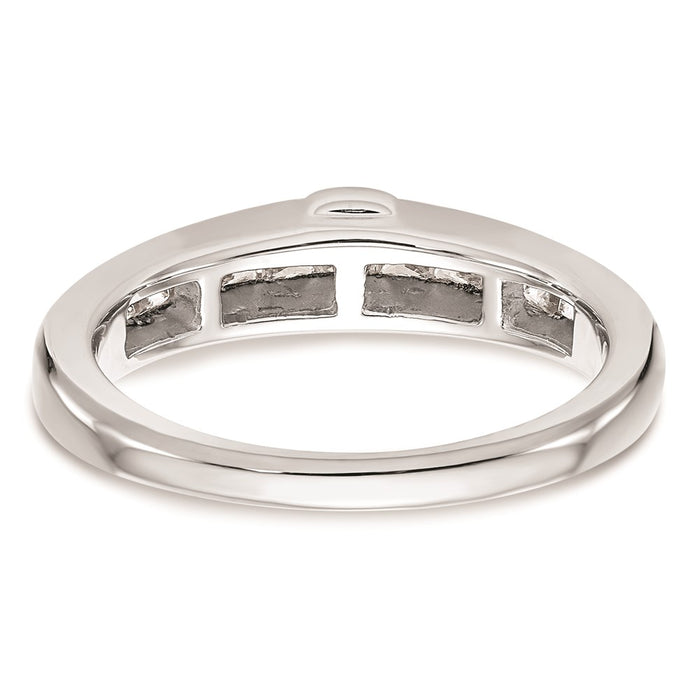 Buy Stylish 14K White Gold Princess Cut Channel Set Wedding Band - Value!-5