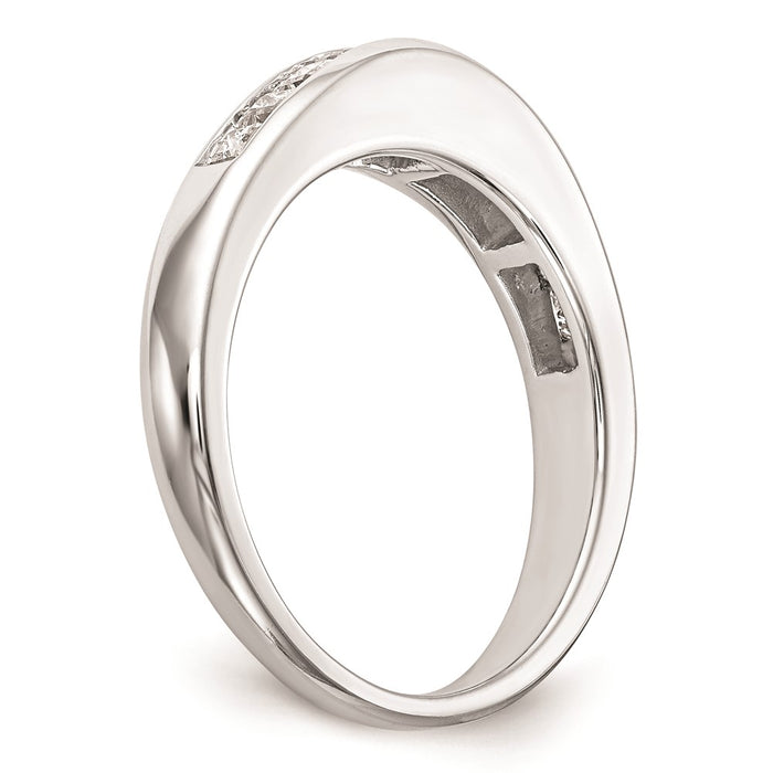 Buy Stylish 14K White Gold Princess Cut Channel Set Wedding Band - Value!-6