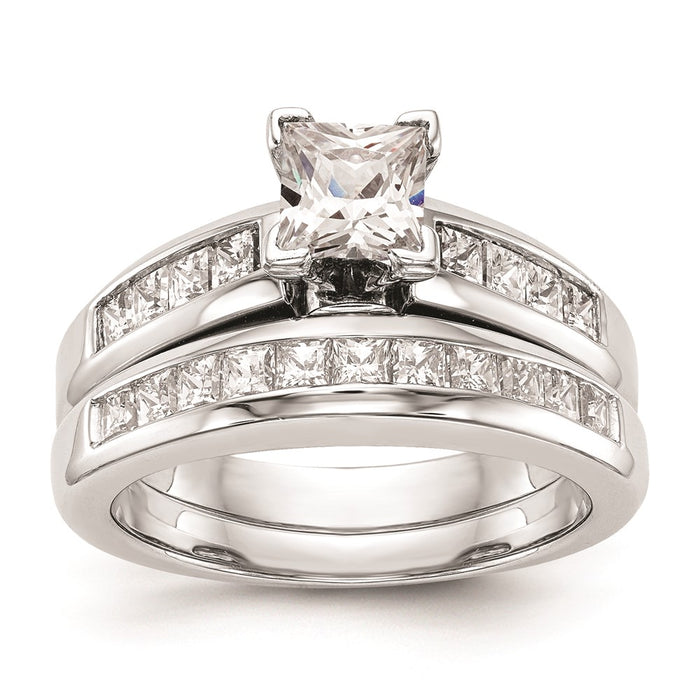 Buy Stylish 14K White Gold Princess Cut Engagement Ring Setting - Exclusive Value-7