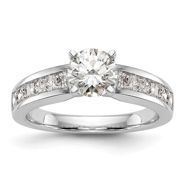 14K White Gold Semi-Mount Engagement Ring for 1 Carat Gem