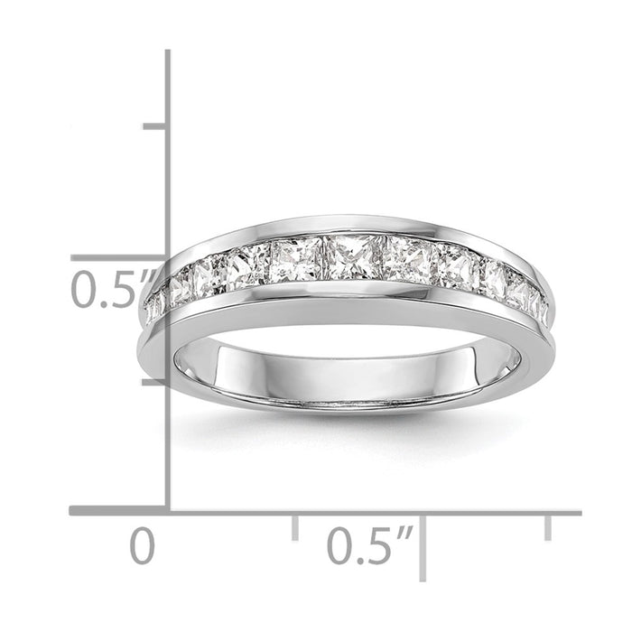 Buy 14K White Gold Princess Cut Channel-Set Wedding Band - Stylish Value-7