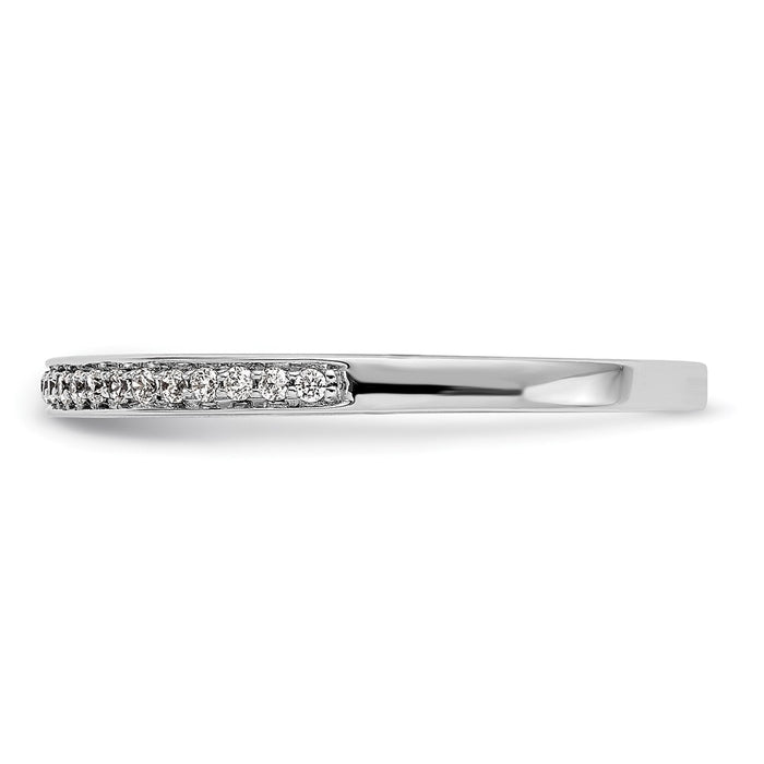 Buy Stylish 14K White Gold Diamond Wedding Band, 1/8 Carat Total Weight-3