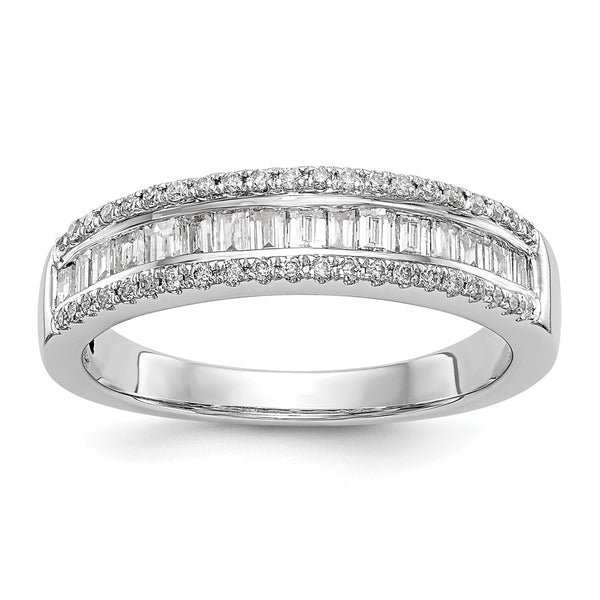 14K White Gold Wedding Band with 3/8 Carat Diamonds - Style GR1-1022697