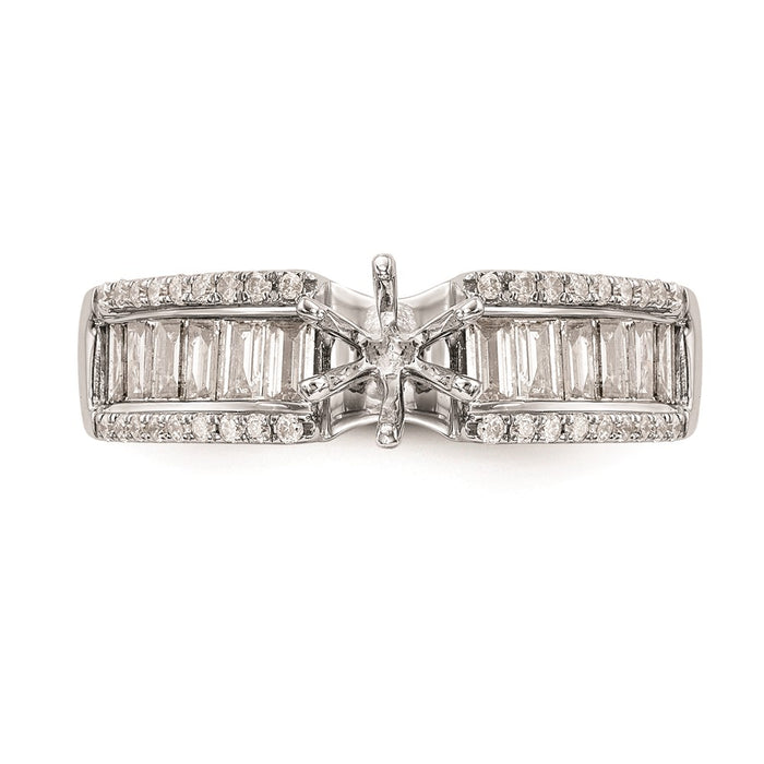 Buy Stylish 14K White Gold Peg-Set Engagement Ring Setting - Exclusive Value!-4