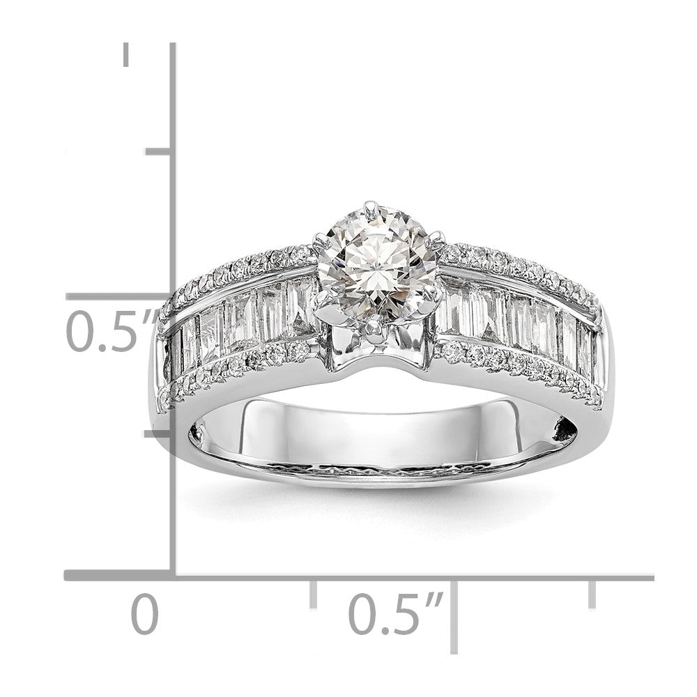 Buy Stylish 14K White Gold Peg-Set Engagement Ring Setting - Exclusive Value!