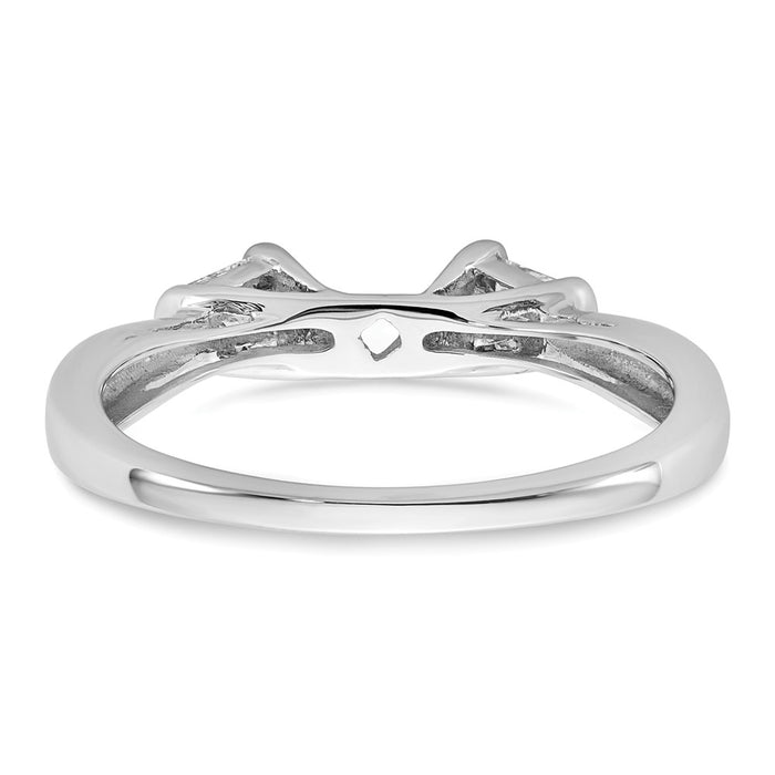 Buy 14K White Gold Semi-Mount Engagement Ring with 1/5 Carat Diamonds - Stylish!-5