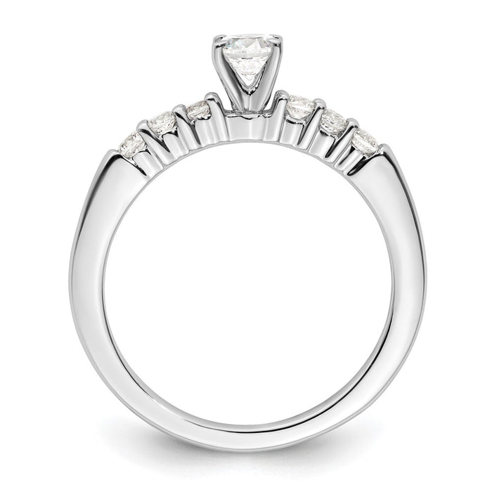 High-Quality 14K White Gold 1/4 Carat Diamond Semi-Mount Engagement Ring-2