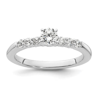 High-Quality 14K White Gold 1/4 Carat Diamond Semi-Mount Engagement Ring