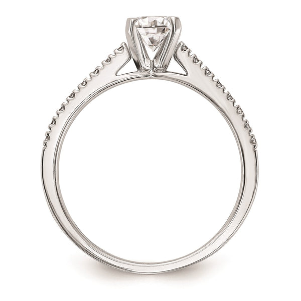 10K White Gold Semi-Mount Engagement Ring, 1/10 Carat Diamond