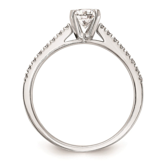 High-Quality 10K White Gold Semi-Mount Engagement Ring, 1/10 Carat Diamond - Stylish Value!-2