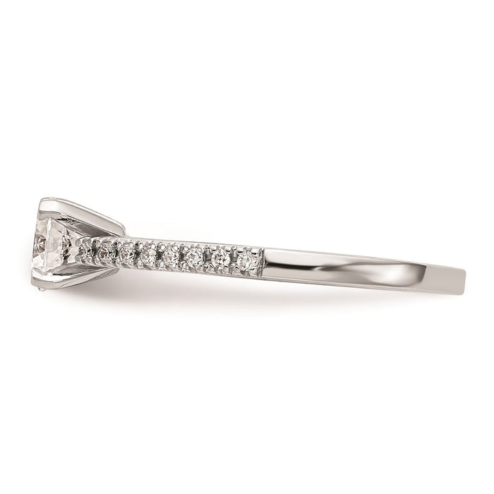 High-Quality 10K White Gold Semi-Mount Engagement Ring, 1/10 Carat Diamond - Stylish Value!-3