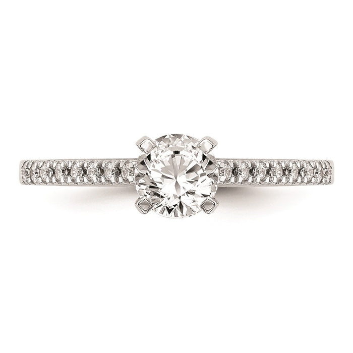 High-Quality 10K White Gold Semi-Mount Engagement Ring, 1/10 Carat Diamond - Stylish Value!-4