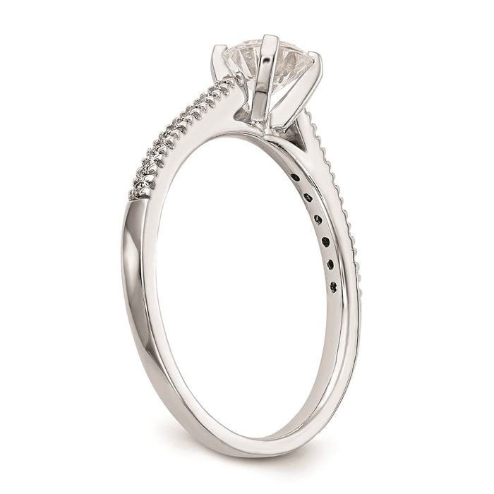 High-Quality 10K White Gold Semi-Mount Engagement Ring, 1/10 Carat Diamond - Stylish Value!-6