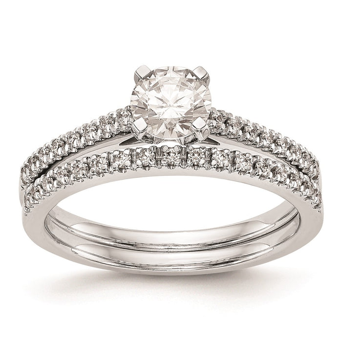 High-Quality 10K White Gold Semi-Mount Engagement Ring, 1/10 Carat Diamond - Stylish Value!-7