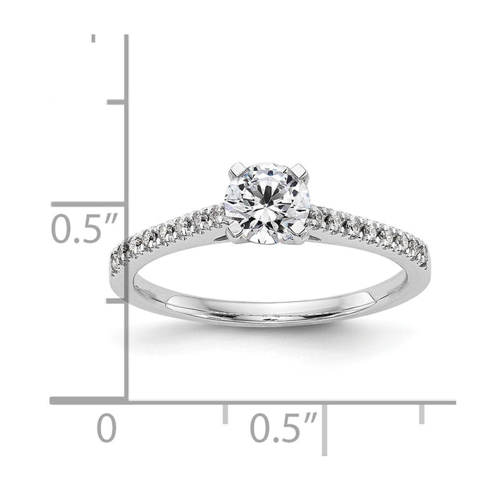 High-Quality 10K White Gold Semi-Mount Engagement Ring, 1/10 Carat Diamond - Stylish Value!-8