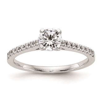 High-Quality 10K White Gold Semi-Mount Engagement Ring, 1/10 Carat Diamond - Stylish Value!