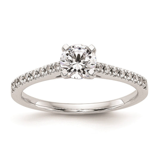High-Quality 10K White Gold Semi-Mount Engagement Ring, 1/10 Carat Diamond - Stylish Value!