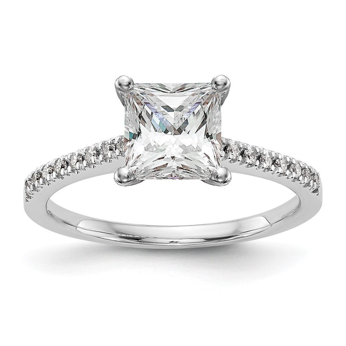 High-Quality 10K White Gold Semi-Mount Engagement Ring, 1/10 Carat Diamond - Stylish Value!-9