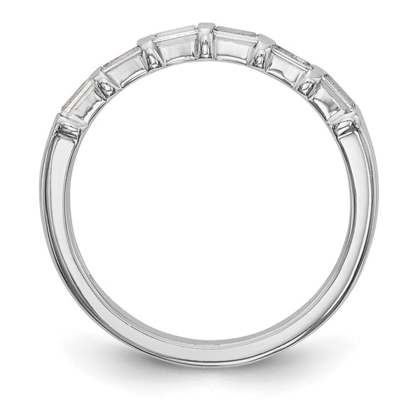 14K White Gold 1/4 Carat Baguette Diamond Wedding Band