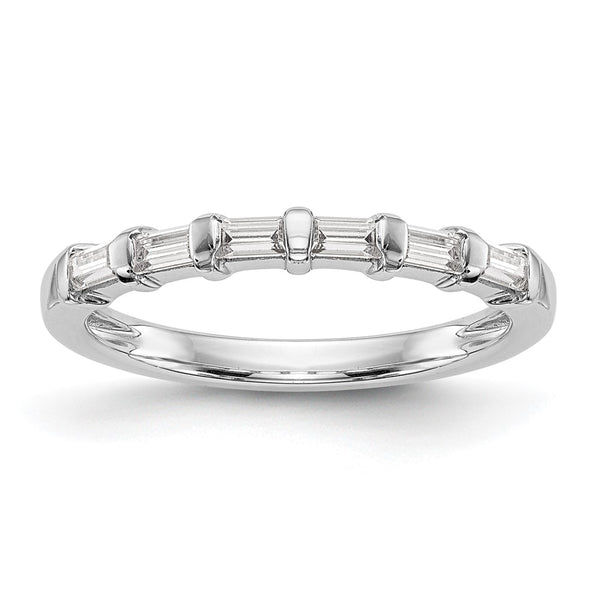 14K White Gold 1/4 Carat Baguette Diamond Wedding Band
