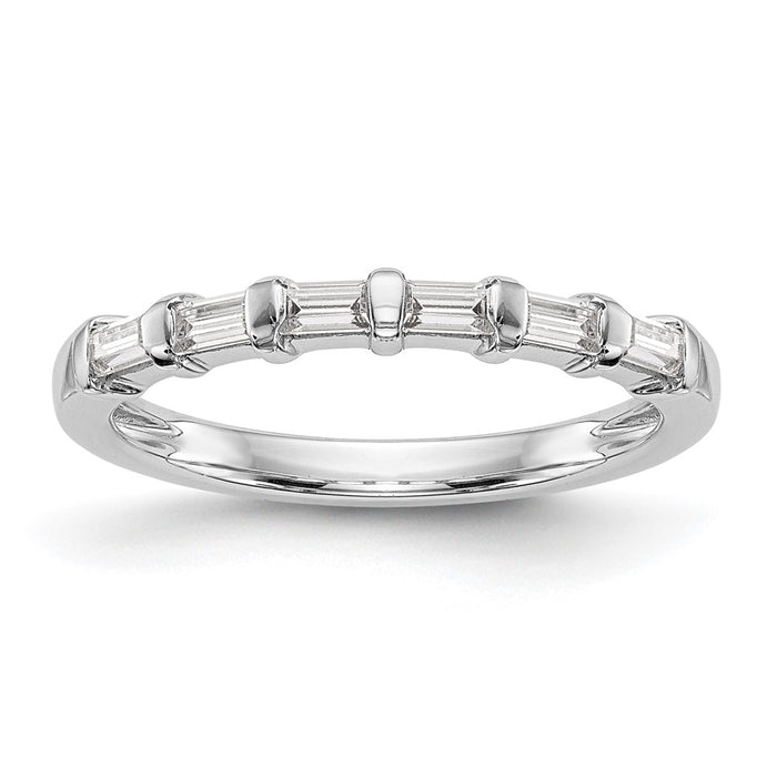 Buy Exclusive 14K White Gold 1/4 Carat Baguette Diamond Wedding Band - Luxury Value-1