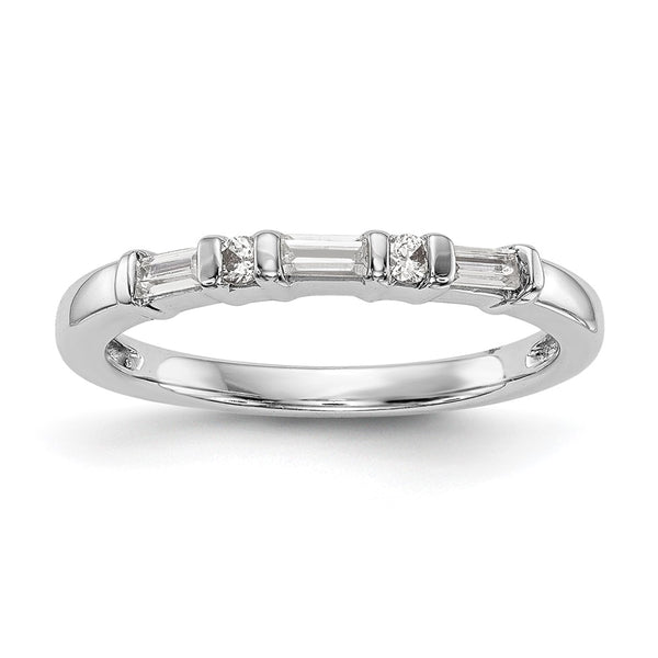 14K White Gold Wedding Band with 1/4 Carat Diamonds - Style GR1-1022721