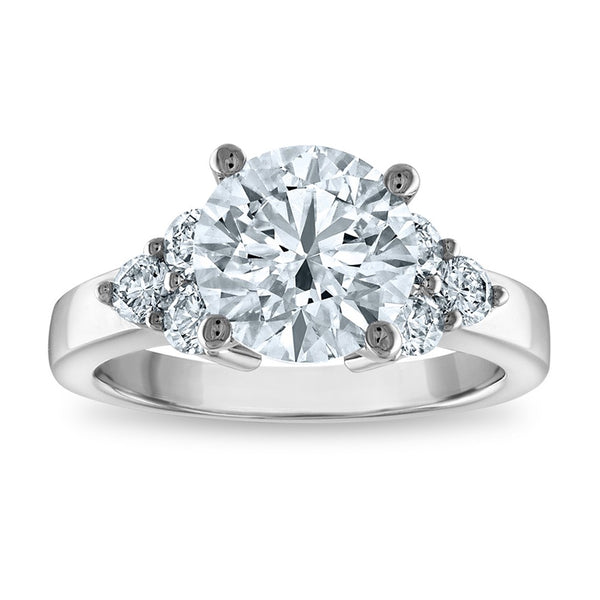 3.35ct Round Lab-Grown Diamond Engagement Ring in 14K White Gold