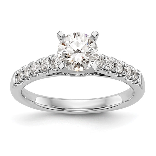 14K White Gold Semi-Mount Engagement Ring, 1/3 Carat Diamond