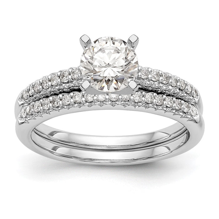 Buy Stylish 14K White Gold Semi-Mount Engagement Ring, 1/10 Carat Diamond-7