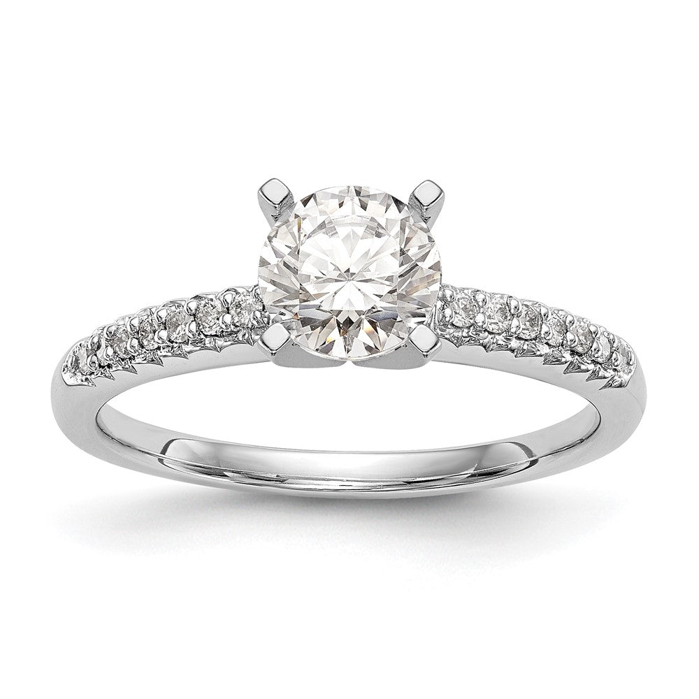 Buy Stylish 14K White Gold Semi-Mount Engagement Ring, 1/10 Carat Diamond