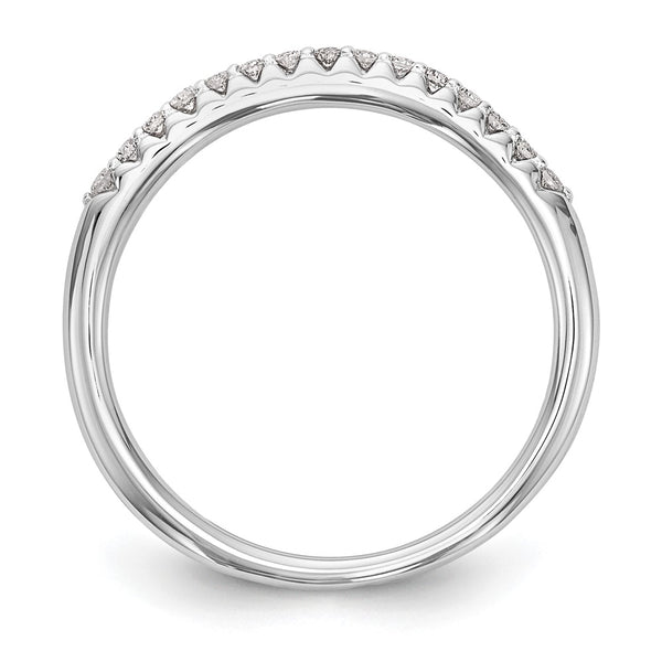 14K White Gold Wedding Band Set - 1/6 Carat Diamond