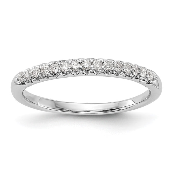14K White Gold Wedding Band Set - 1/6 Carat Diamond