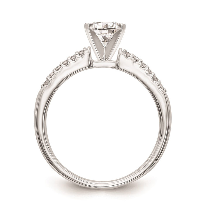 High-Quality 10K White Gold Engagement Ring Semi-Mount, 1/8 Carat Diamond Value-2