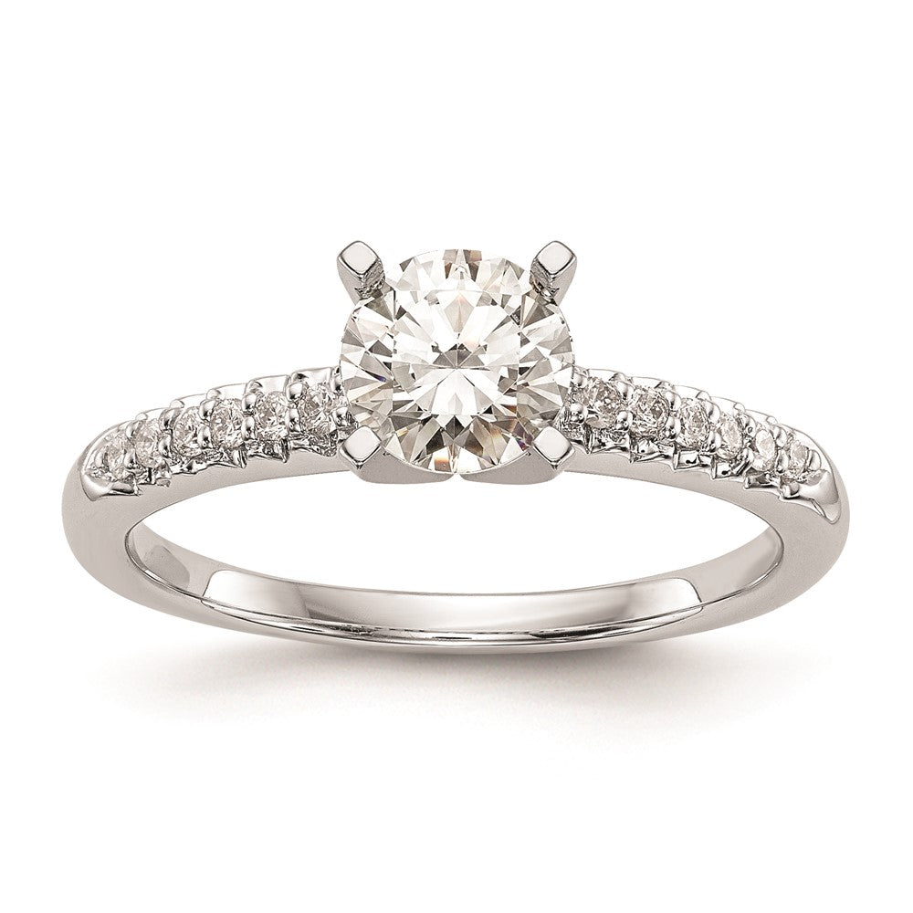 High-Quality 10K White Gold Engagement Ring Semi-Mount, 1/8 Carat Diamond Value