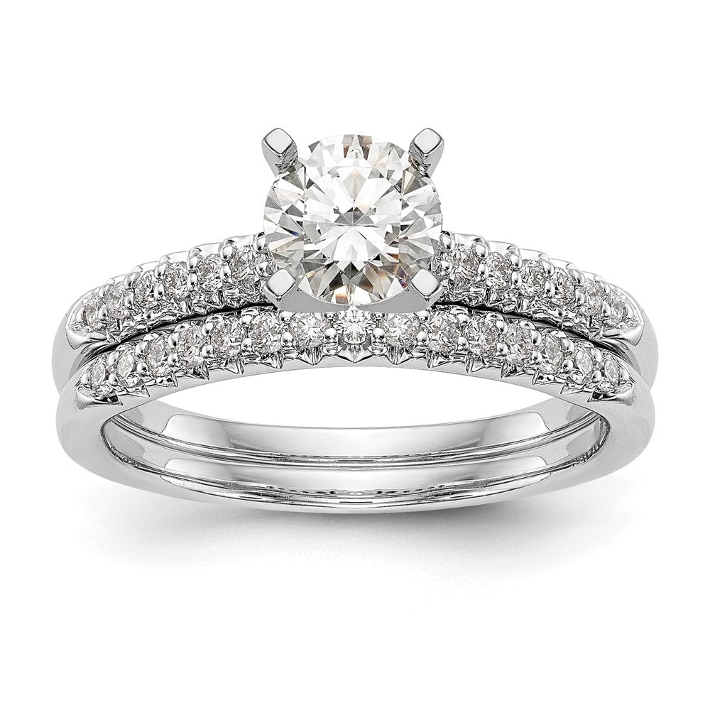 Buy Stylish 14K White Gold Semi-Mount Engagement Ring with 1/8 Carat Diamond