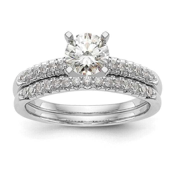 Buy Stylish 14K White Gold Semi-Mount Engagement Ring with 1/8 Carat Diamond-7