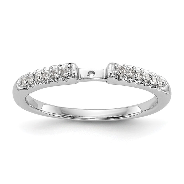 Buy Stylish 14K White Gold Semi-Mount Engagement Ring with 1/8 Carat Diamond-8